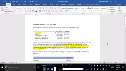 Thumbnail for entry ACCT 4010 Advanced Accounting - M2 PROBLEM 5-16