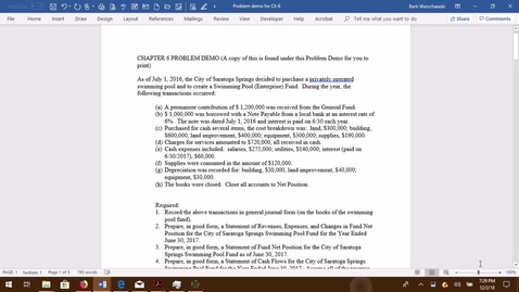 Thumbnail for Govt Acctg--Chapter 6 Problem Demo (hard copy attached as well)