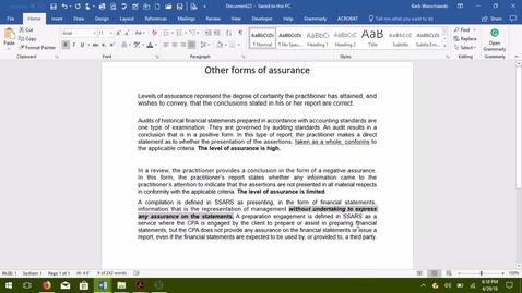 Thumbnail for entry AUDITING--M8 Other Forms of Assurance - ACCT 4015