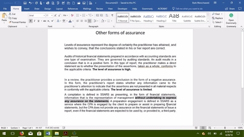 Thumbnail for AUDITING--M8 Other Forms of Assurance - ACCT 4015