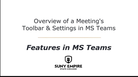 Thumbnail for Overview of a Meeting's Toolbar &amp; Settings in MS Teams - Features in MS Teams