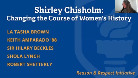 Thumbnail for entry Reason &amp; Respect - Shirley Chisholm: Changing the Course of Women's History