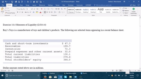 Thumbnail for entry Introductory Accounting 2 - Problem Demo Exercise 14-4