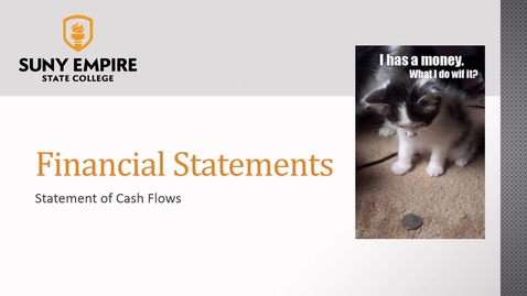 Thumbnail for entry Financial Statements: Statement of Cash Flows - ACCT 2005