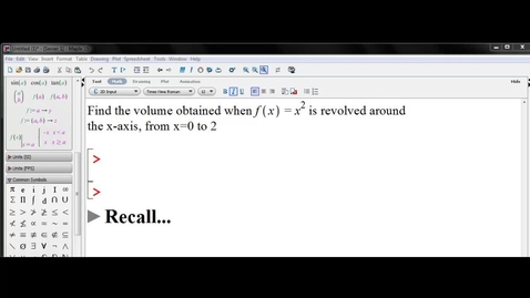 Thumbnail for Volume of Revolution - Example 1