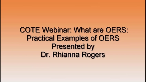 Thumbnail for entry SUNY COTE OER Webinar - Examples