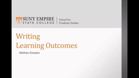 Thumbnail for entry Learning Outcomes