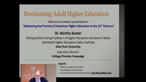 Thumbnail for entry Advancing the Promise of American Higher Education in the 21st Century - Dr. Martha Kanter