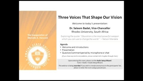 Thumbnail for entry Three Voices that Shape Our Vision: Dr. Saleem Badat March 6, 2014