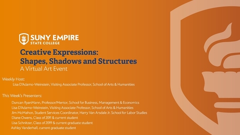 Thumbnail for entry Creative Expressions: Shapes, Shadows and Structures - May 21, 2020