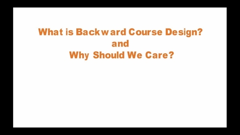 Thumbnail for ID Short #2: Backward Design