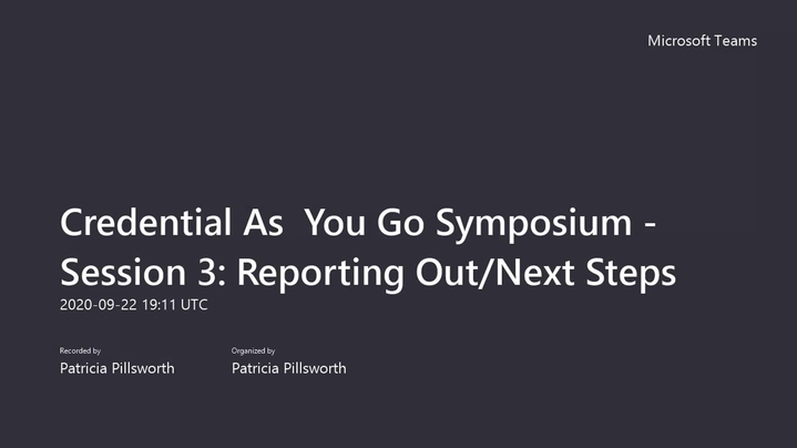 Thumbnail for channel Credential As You Go Symposium