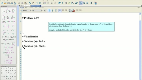 Thumbnail for Calculus 1: Solution 4-19(c) Solid of Rev-Shells