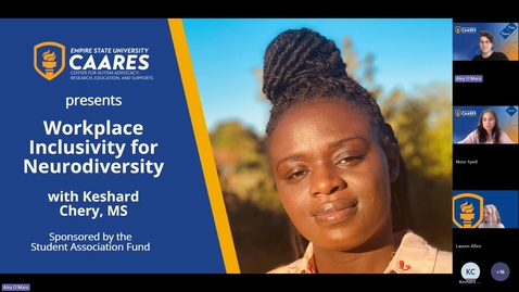 Thumbnail for CAARES Presents Workplace Inclusivity for Neurodiversity, with Keshard Chery, MS