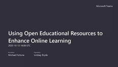 Go to Using Open Educational Resources to Enhance Online Learning with duration: 46 minutes, 32 seconds