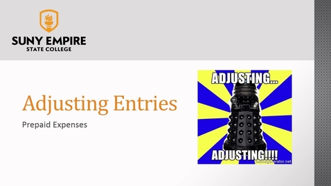 Thumbnail for Adjusting Entries: Prepaid Expenses - ACCT 2005