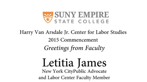 Thumbnail for 2015 HVACLS Commencement - Letitia James Faculty Remarks