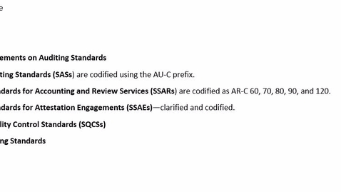 Thumbnail for entry AUDITING--M1 Auditing Standards - ACCT 4015