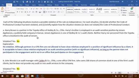 Thumbnail for AUDITING -- M2 Code of Professional Conduct and Independence - ACCT 4015