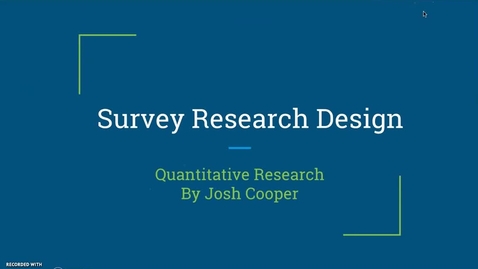 Thumbnail for Survey Research Design - MRKT 4035