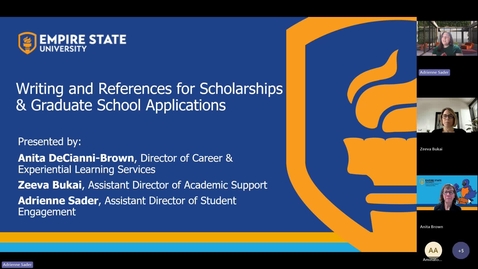 Thumbnail for Writing and References for Scholarships and Grad Applications