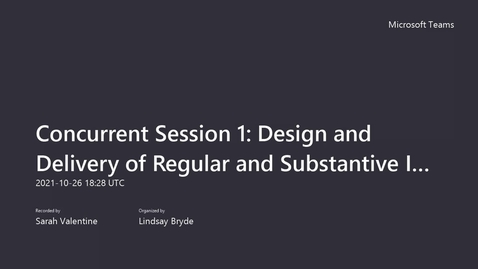 Thumbnail for entry Day 1 - Concurrent Session 1 - Design and Delivery of Regular and Substantive Interaction - Michael Fortune, Kylen Clark, Maree Michaud-Sacks, Jennifer Nettleton, Michael Panetta