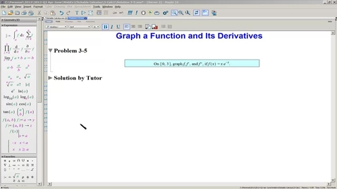Thumbnail for Solution 3-5 Graph f and its derivatives