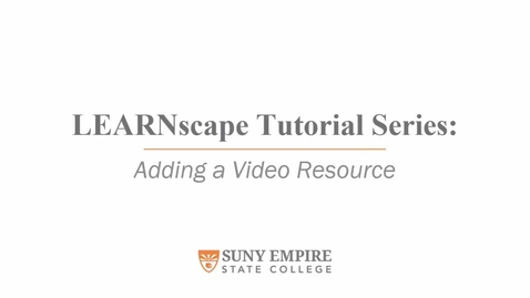 Thumbnail for entry Adding a Video Resource