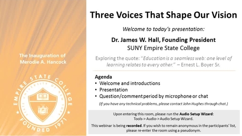 Thumbnail for entry Three Voices that Shape Our Vision: Dr. James Hall, March 13, 2014