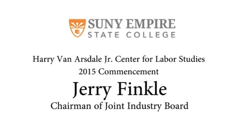 Thumbnail for 2015 HVACLS Commencement - Jerry Finkle Chairman of the Industry Board