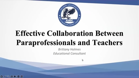 Thumbnail for KUMDC Effective Collaboration Between Paraprofessionals and Teachers - SPED 6050