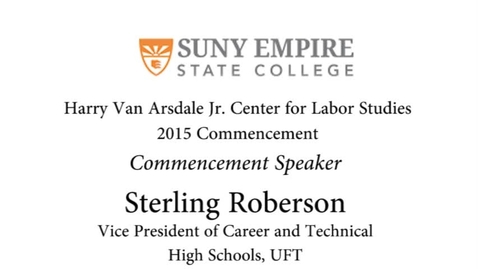 Thumbnail for entry 2015 HVACLS Commencement Speaker - Sterling Roberson