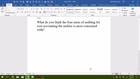 Thumbnail for AUDITING--M7 Four Areas of Auditing for Cost Accounting - ACCT 4015