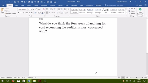 Thumbnail for entry AUDITING--M7 Four Areas of Auditing for Cost Accounting - ACCT 4015