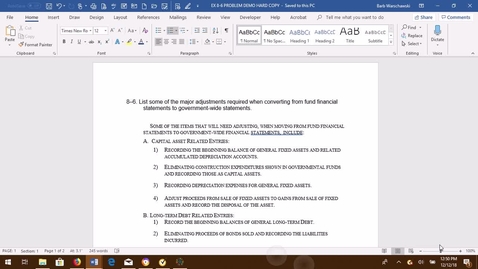 Thumbnail for GOVT ACCTG EX 8-6 PROBLEM DEMO VIDEO (hard copy found beneath)