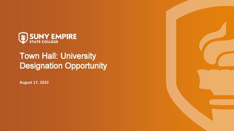Thumbnail for Town Hall : University Designation Opportunity