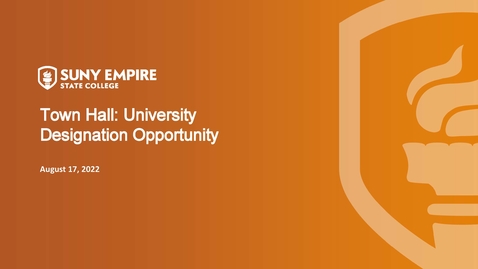 Thumbnail for entry Town Hall : University Designation Opportunity