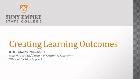 Thumbnail for entry Creating Learning Outcomes