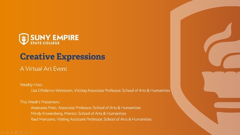 Thumbnail for entry Creative Expressions: Artists at Home - April 16, 2020