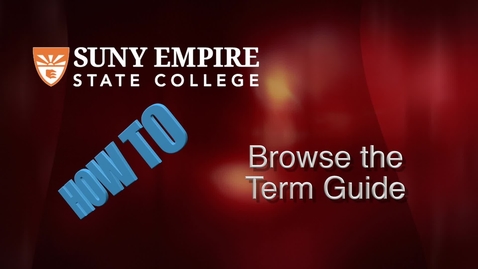 Thumbnail for Browsing the Term Guide for Students