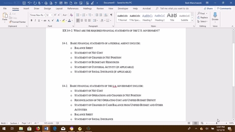Thumbnail for GOVT ACCTG EX 14-1 AND 14-2 Problem Demonstration Video