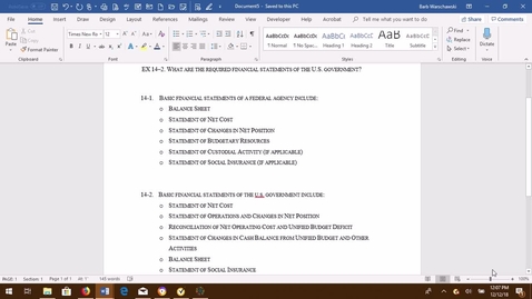 Thumbnail for entry GOVT ACCTG EX 14-1 AND 14-2 Problem Demonstration Video