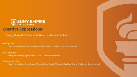 Thumbnail for Creative Expressions: Poetry Slam #2 Women's Voices to Be Heard - August 20, 2020