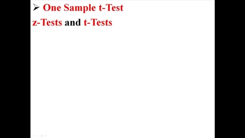 Thumbnail for One Sample t-Test