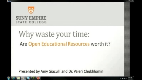 Thumbnail for entry Why waste your time: Are Open Education Resources Worth it? - Episode 1