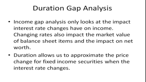 Thumbnail for Managing Interest Rate Risk - Duration Gap Analysis - FSMA 4005