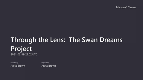 Thumbnail for entry Through the Lens_ The Swan Dreams Project