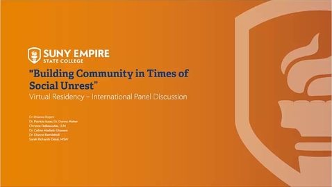 Thumbnail for Building Community in Times of Social Unrest - Global Reflections (Video)