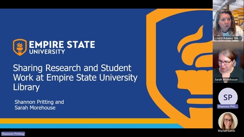 Thumbnail for entry Sharing Research and Student Work Through Empire State University Library-20230607