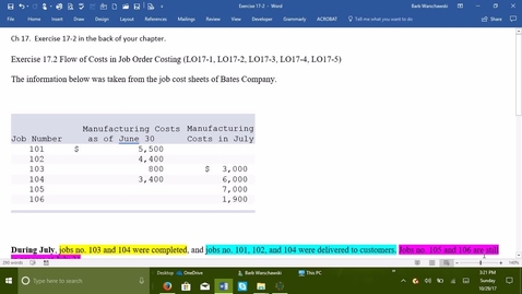 Thumbnail for entry Introductory Accounting 2 - Problem Demo Exercise 17-2